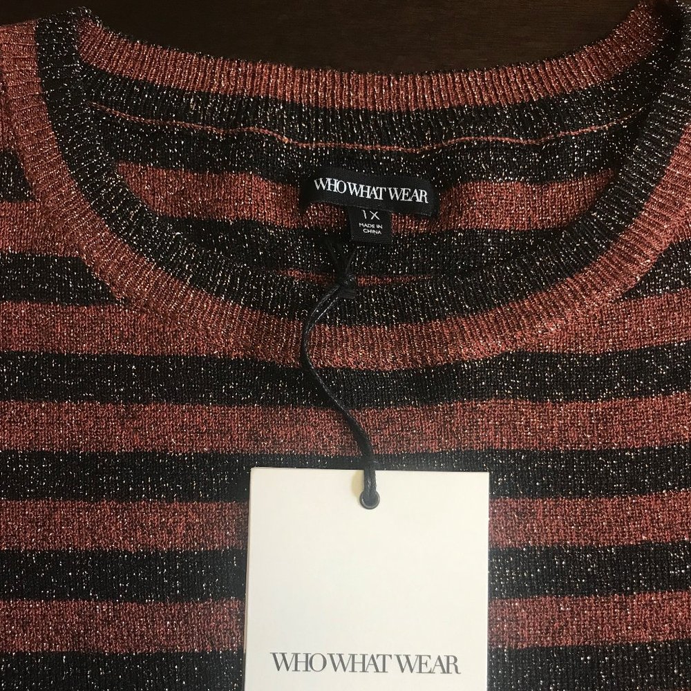 Striped Metallic Sweater by Who What Wear